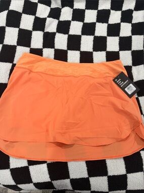 Orange Active Skirt with Built-In Short